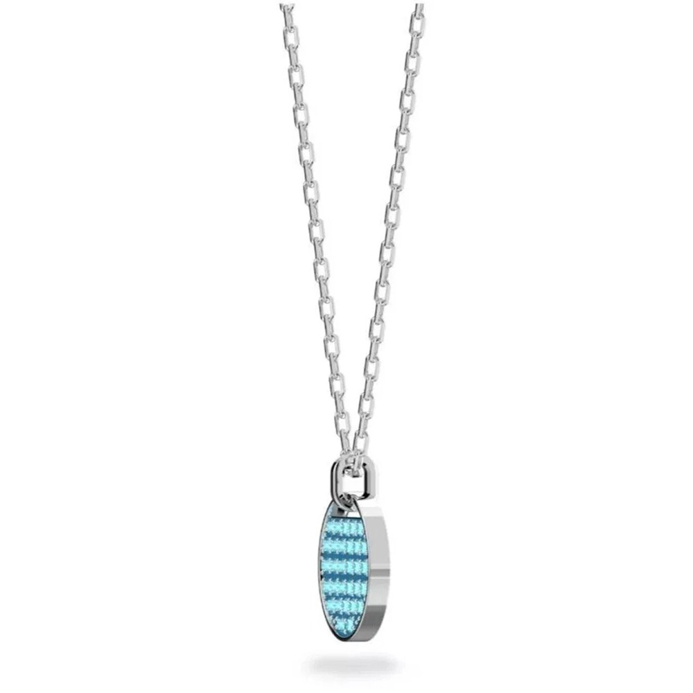 【SWAROVSKI】圓形鑲鑽項鍊-藍色-細節圖2