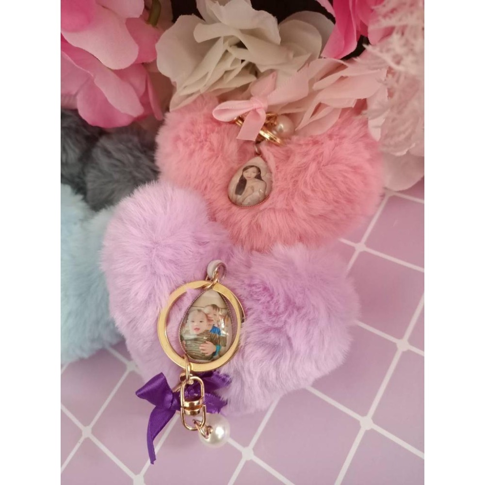 毛絨款愛心鑰匙圈&愛心水晶鑰匙圈/來圖訂製✅會給成品照💕(現貨供應、2日內快速出貨)★★★★★超優質😍超優惠~-細節圖2