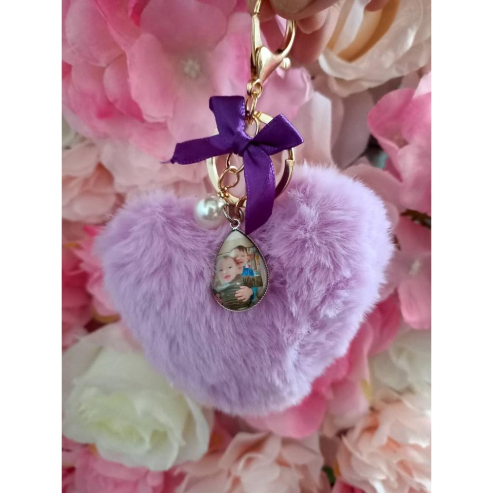 毛絨款愛心鑰匙圈&愛心水晶鑰匙圈/來圖訂製✅會給成品照💕(現貨供應、2日內快速出貨)★★★★★超優質😍超優惠~-細節圖3