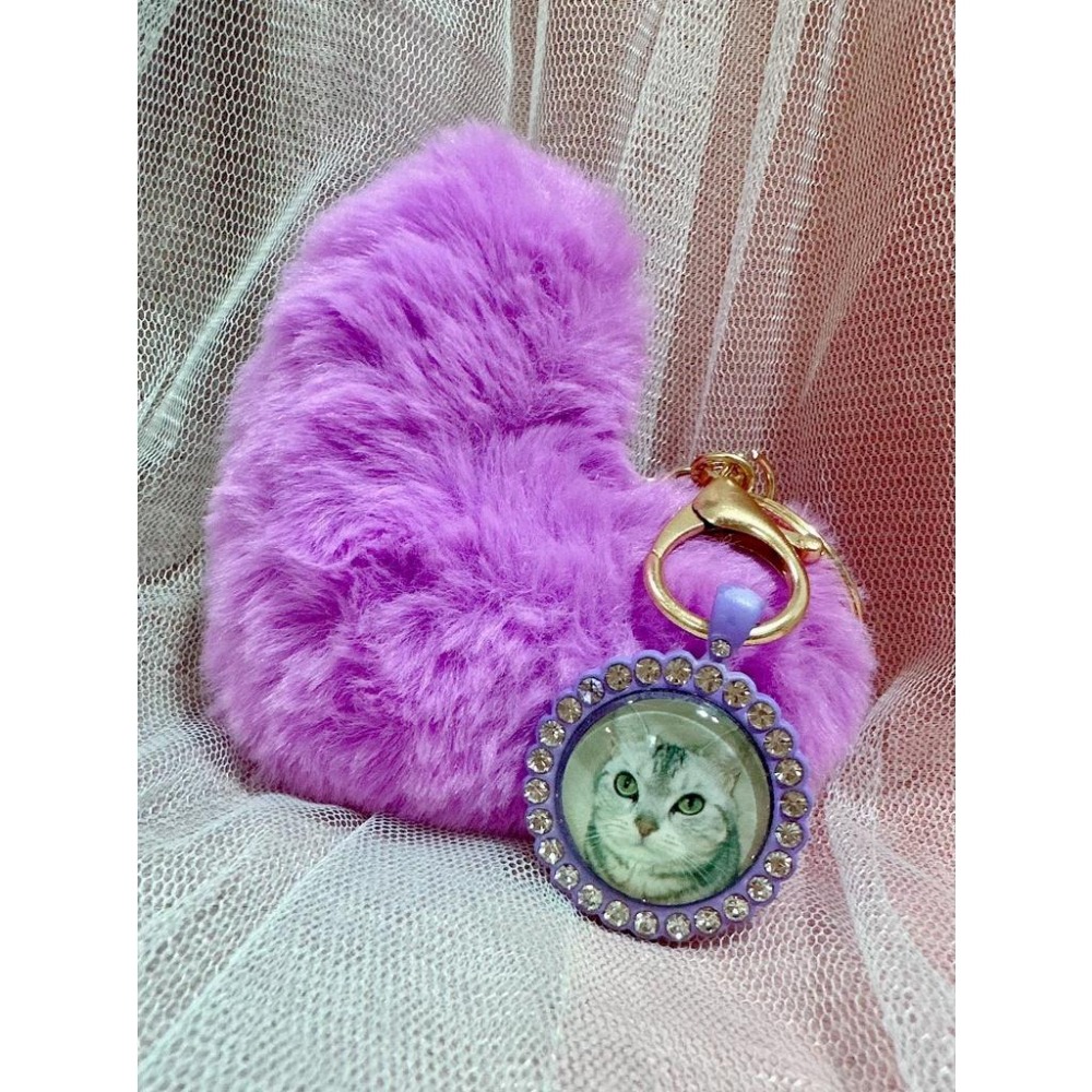 毛絨款愛心鑰匙圈&愛心水晶鑰匙圈/來圖訂製✅會給成品照💕(現貨供應、2日內快速出貨)★★★★★超優質😍超優惠~-細節圖7