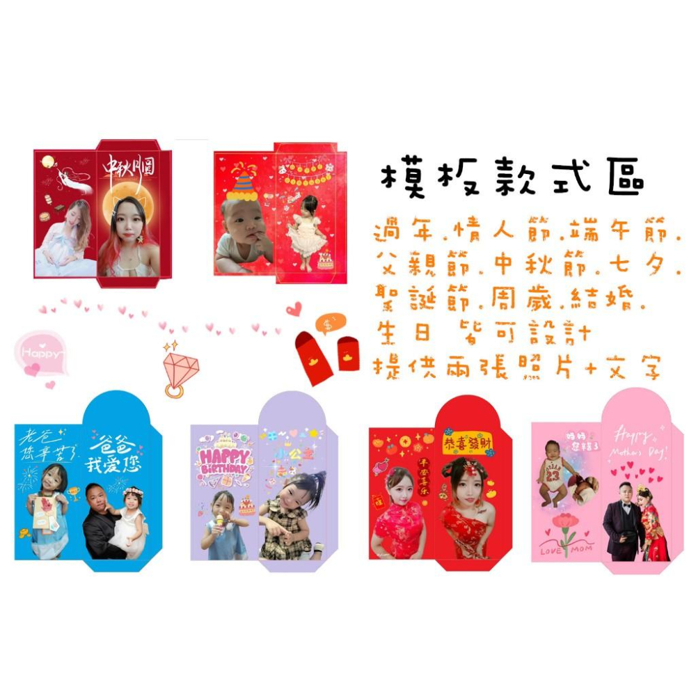 2025年客製化照片紅包袋&特殊節慶/來圖訂製✅會給成品照💕(現貨供應、2日內快速出貨)★★★★★超優質😍超優惠~-細節圖2
