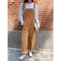 韓版復古燈芯絨吊帶長褲-規格圖7