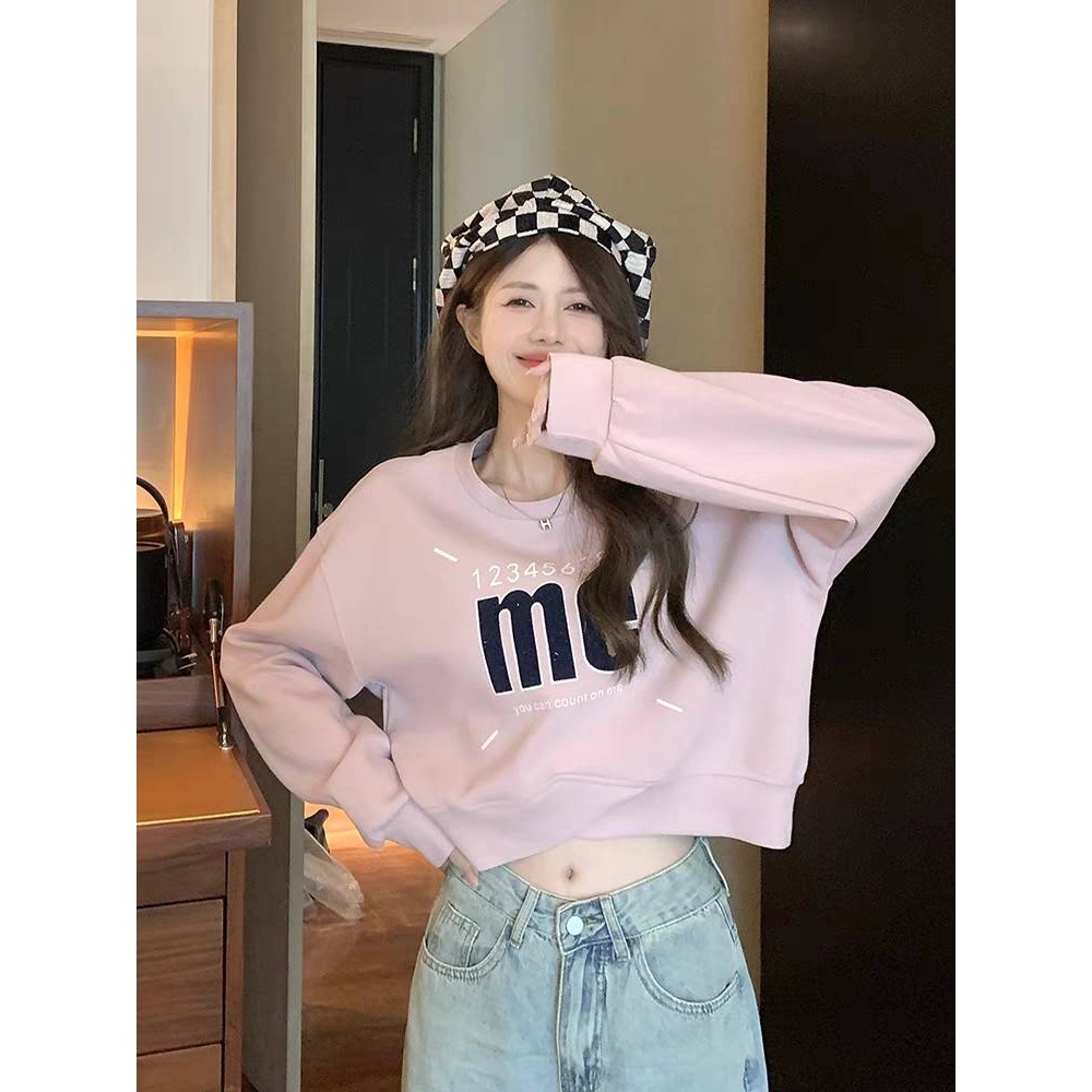 印花字母短款交叉純棉上衣-細節圖4