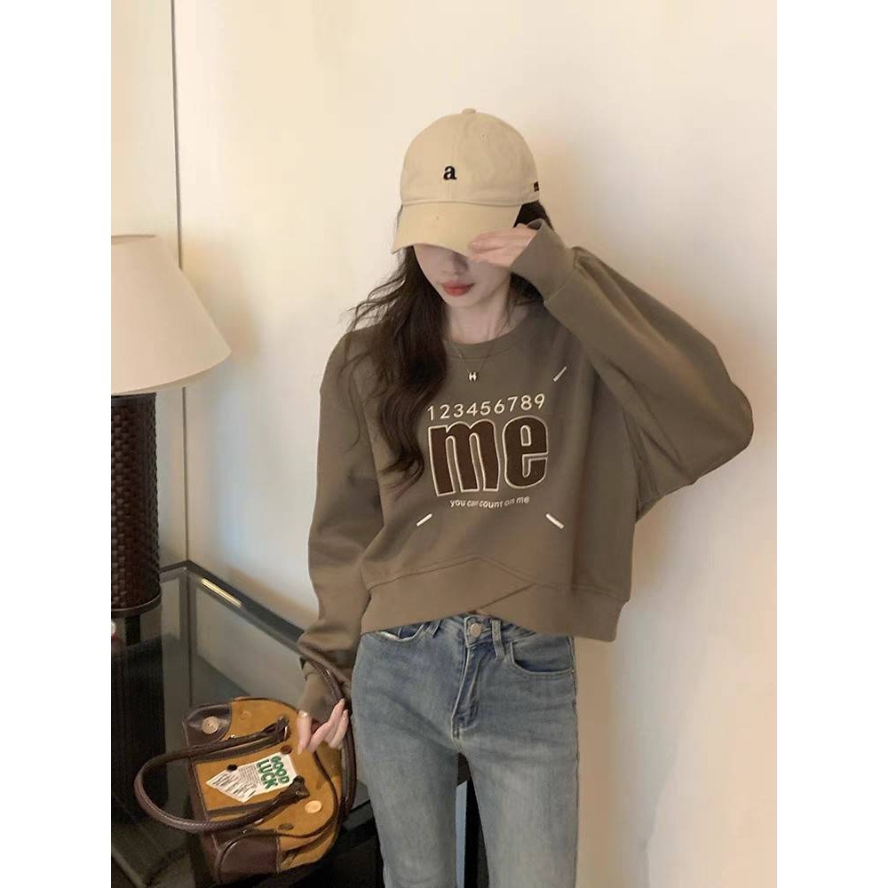 印花字母短款交叉純棉上衣-細節圖6