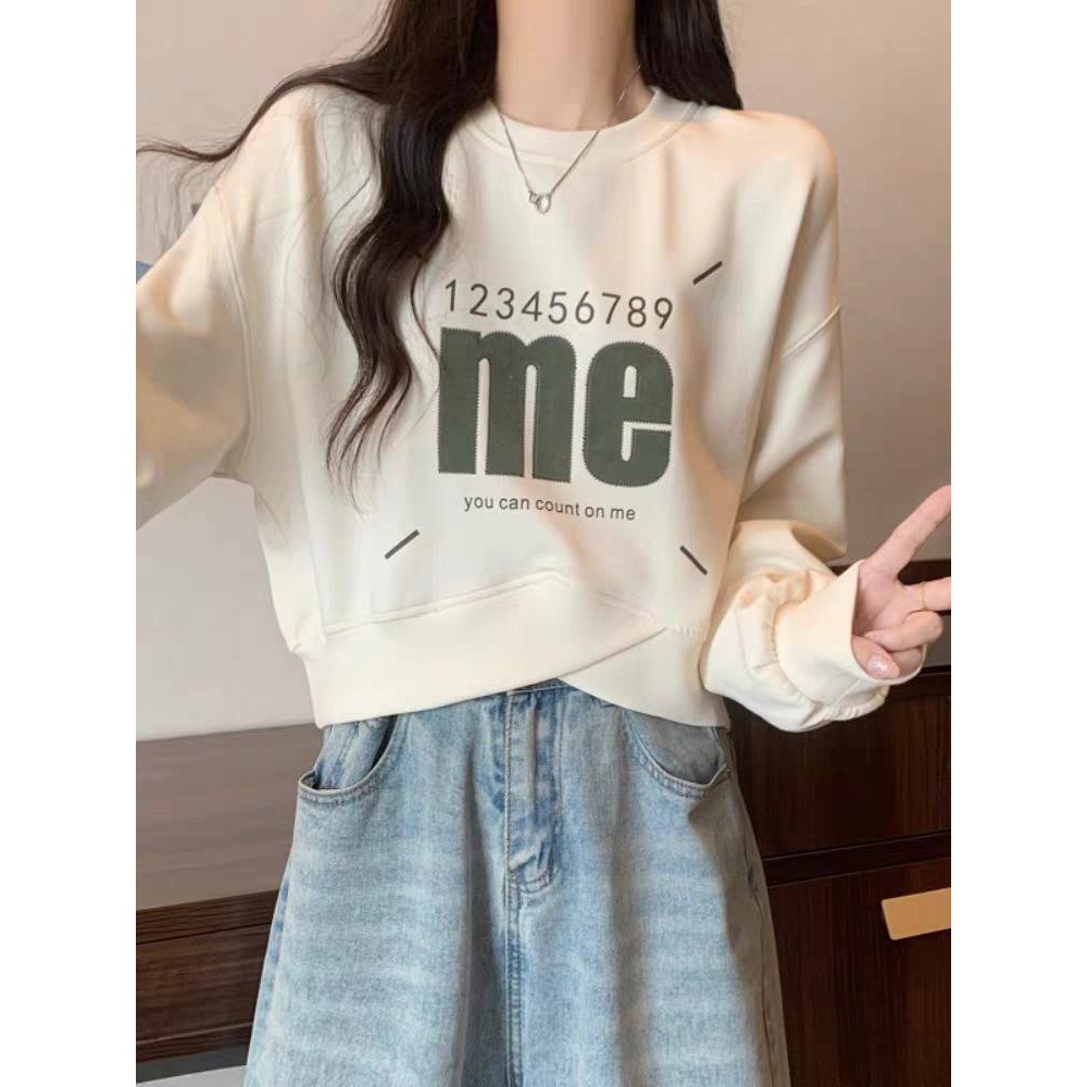 印花字母短款交叉純棉上衣-細節圖9