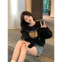 印花字母短款交叉純棉上衣-規格圖9