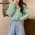 餅乾釦立體麻花編織短版針織上衣-規格圖7