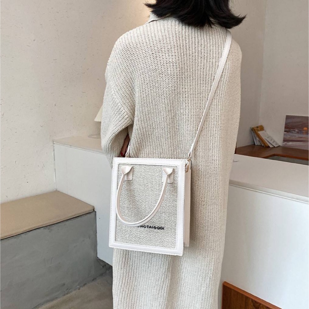 時尚編織手提側背包-細節圖2
