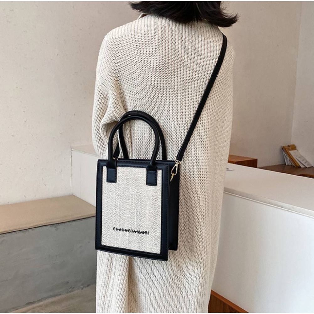 時尚編織手提側背包-細節圖4
