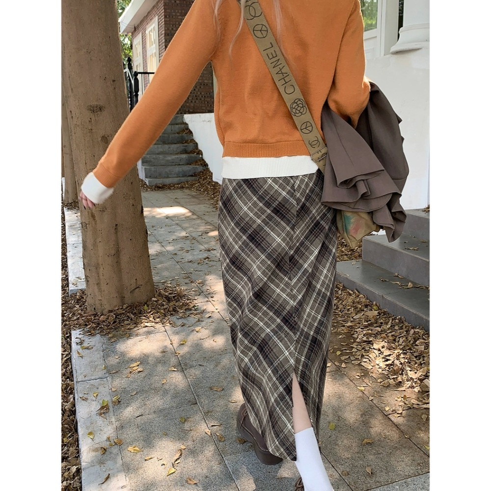 美拉德毛呢高腰半身裙-細節圖5