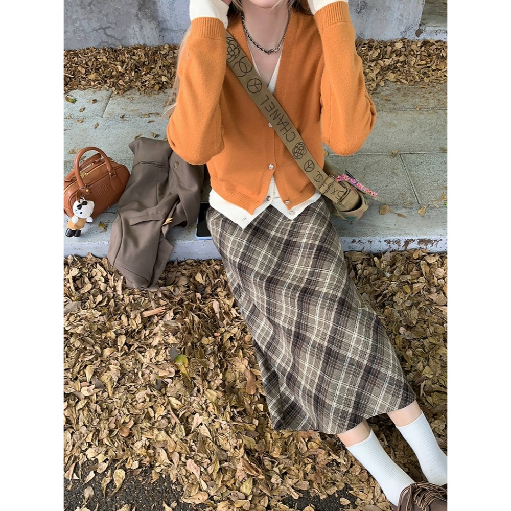 美拉德毛呢高腰半身裙-細節圖6