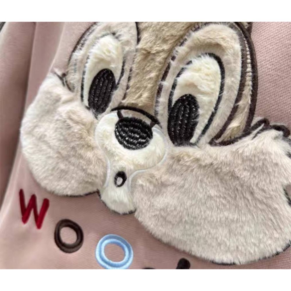 冬季奇奇蒂蒂寬鬆刺繡大學T-細節圖6