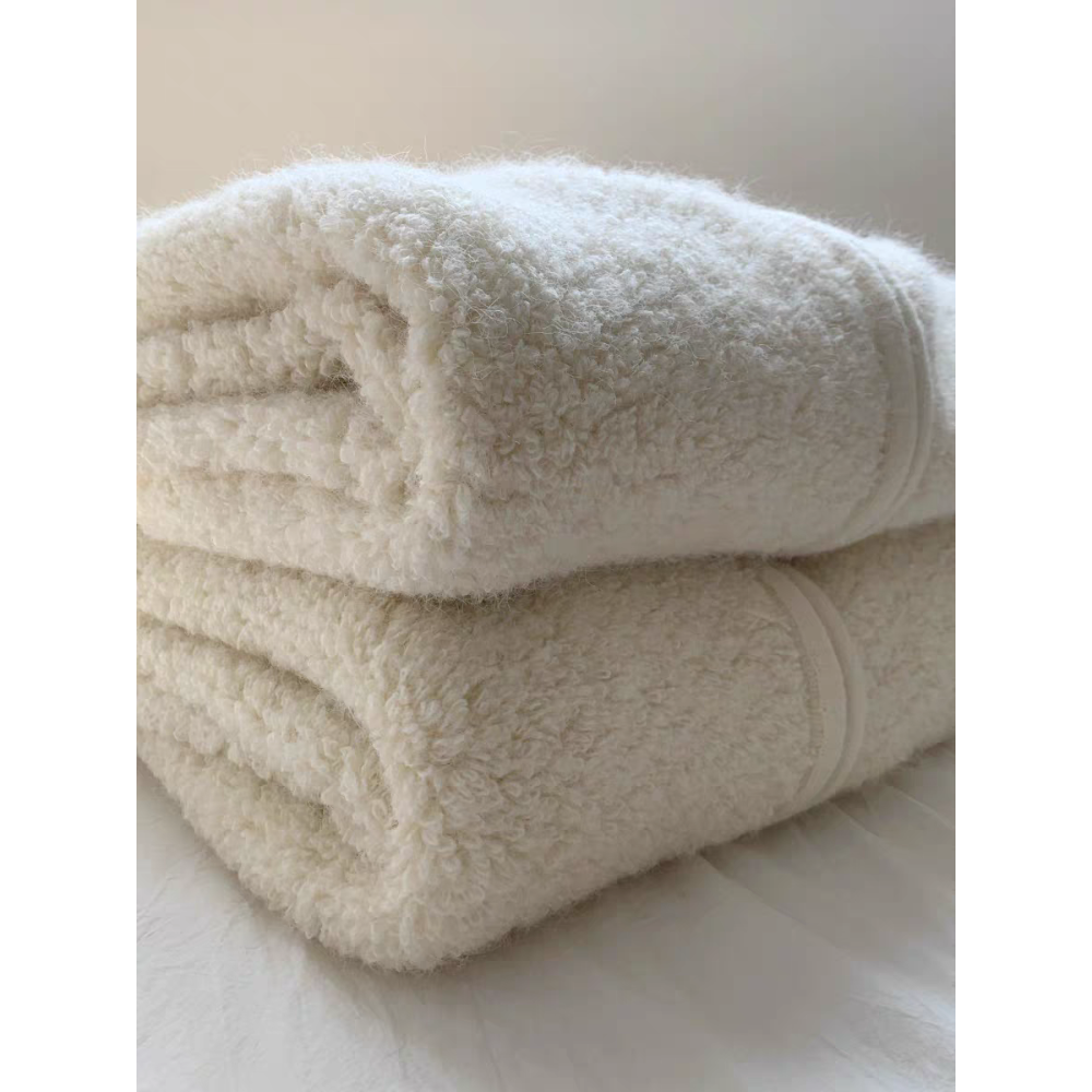 奶白色羊羔毛連帽外套 厚款保暖拉鍊上衣 韓系寬鬆開襟針織外套-細節圖10