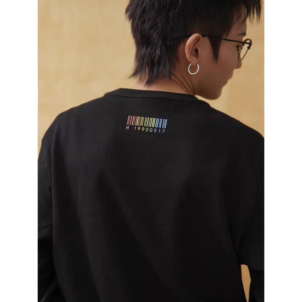 彩虹條碼長袖上衣-細節圖5