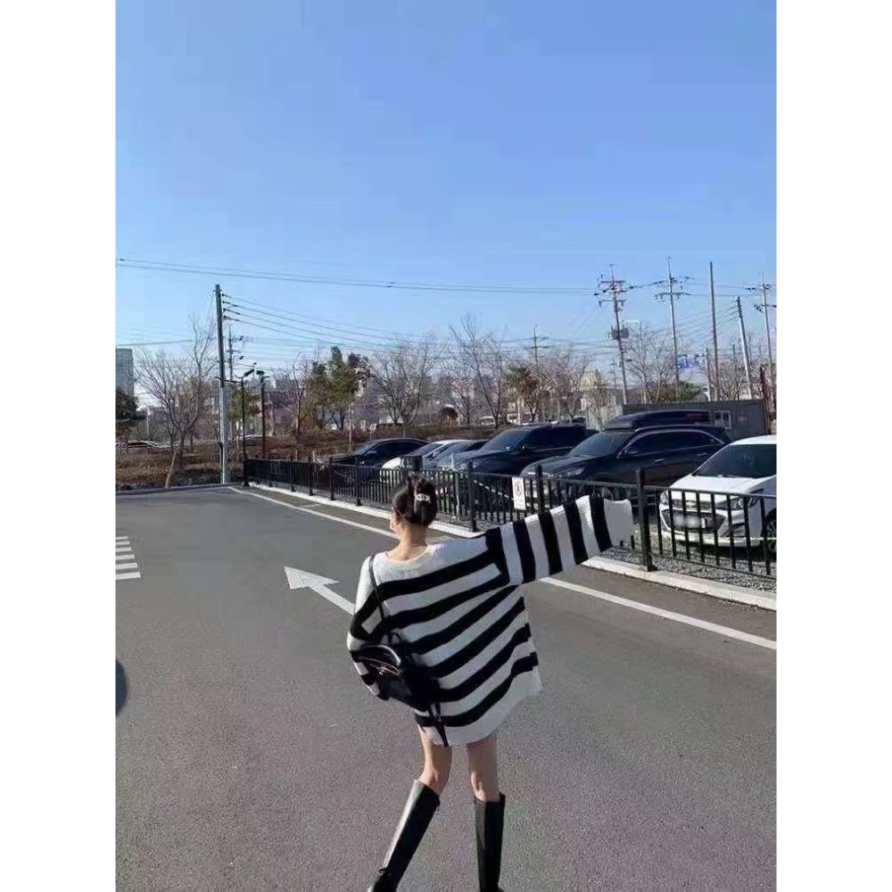 慵懶V領針織毛衣上衣-細節圖7