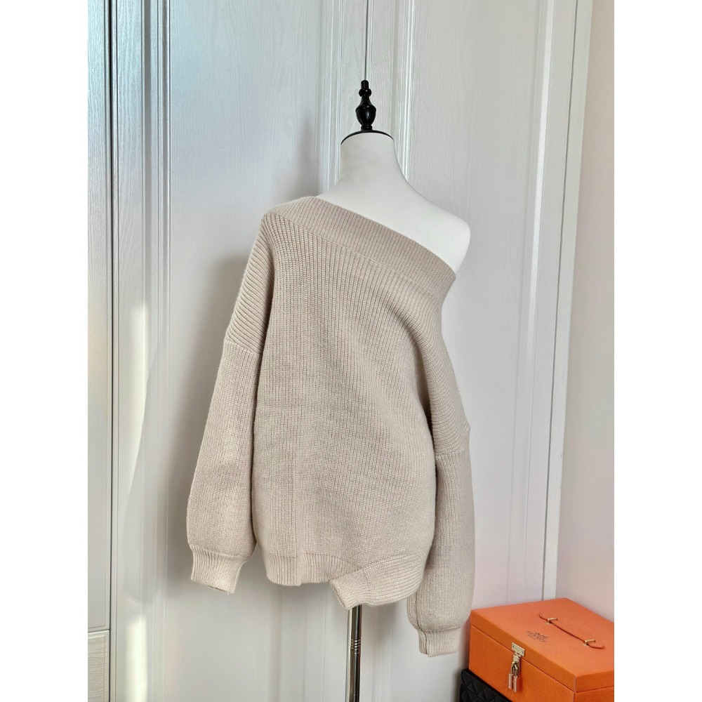 秋冬款斜肩針織毛衣-細節圖7