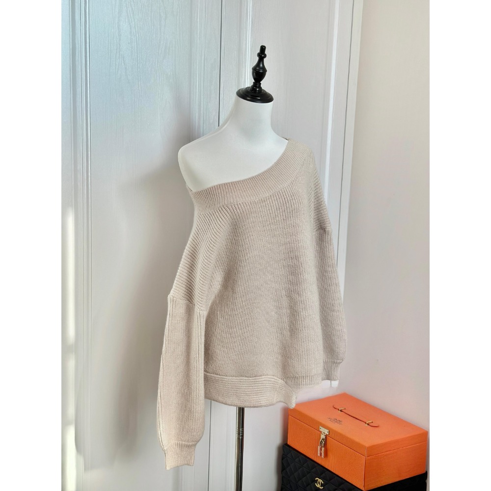 秋冬款斜肩針織毛衣-細節圖8