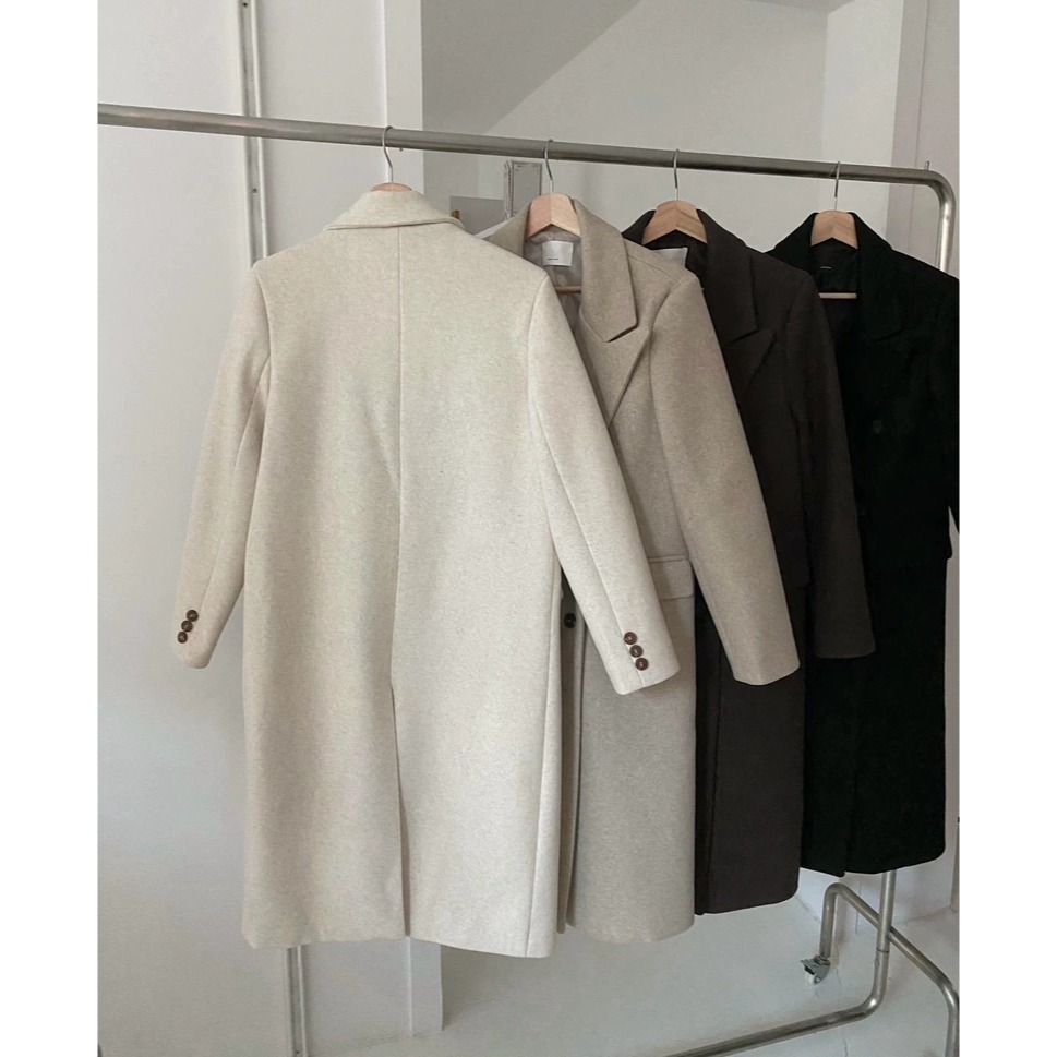 秋冬法式質感雙排扣毛呢大衣-細節圖11