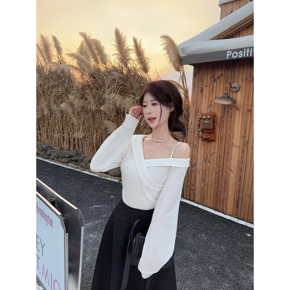 趙露思許妍同款白襯衫＋黑半身裙兩件套-細節圖4