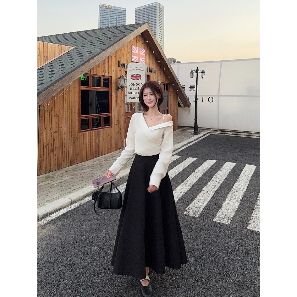 趙露思許妍同款白襯衫＋黑半身裙兩件套-細節圖6