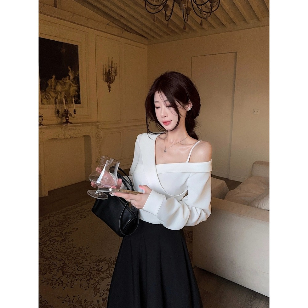 趙露思許妍同款白襯衫＋黑半身裙兩件套-細節圖8