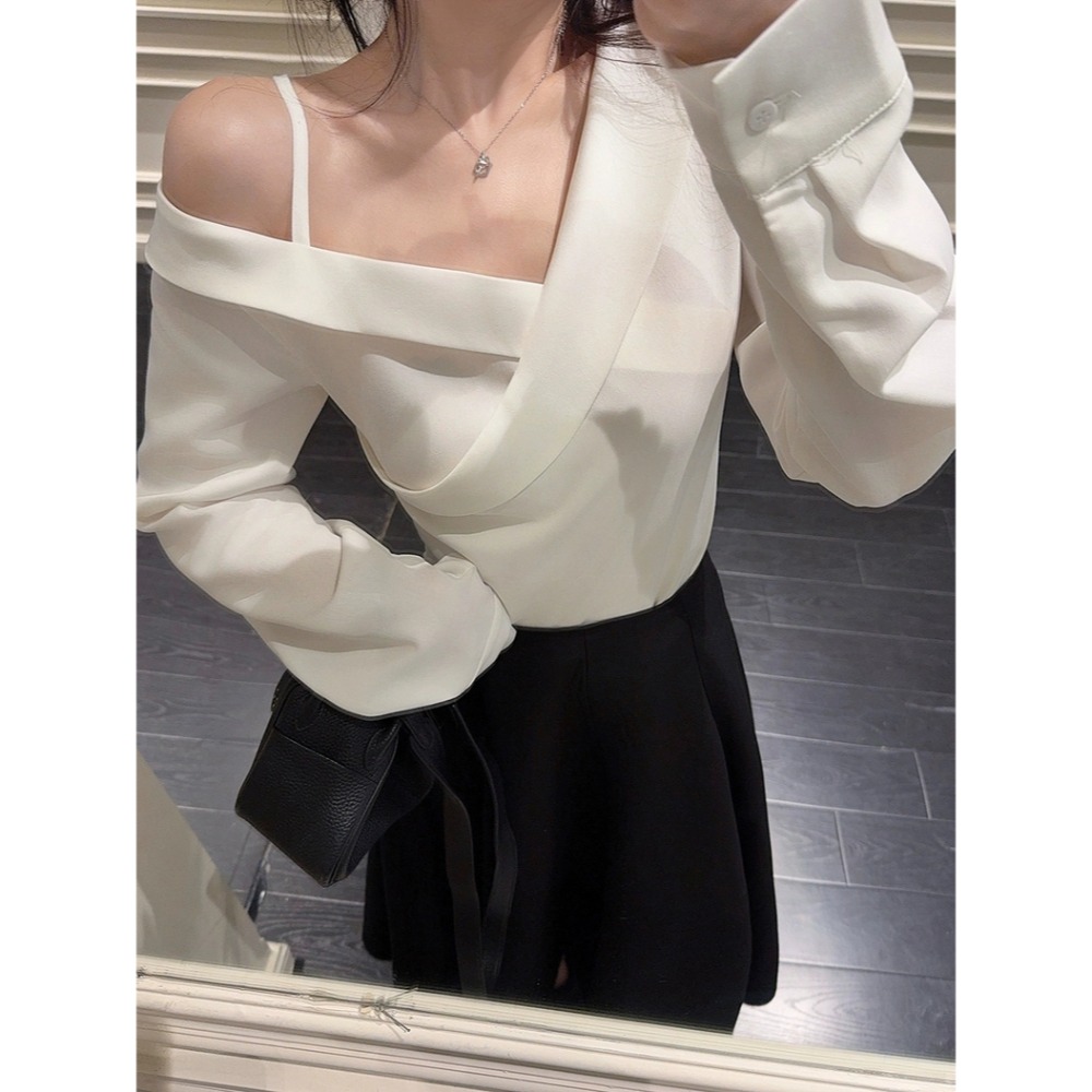 趙露思許妍同款白襯衫＋黑半身裙兩件套-細節圖11