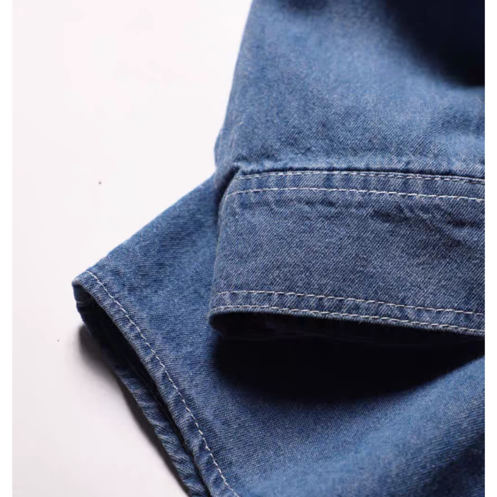 中長款復古港風牛仔長袖襯衫-細節圖10