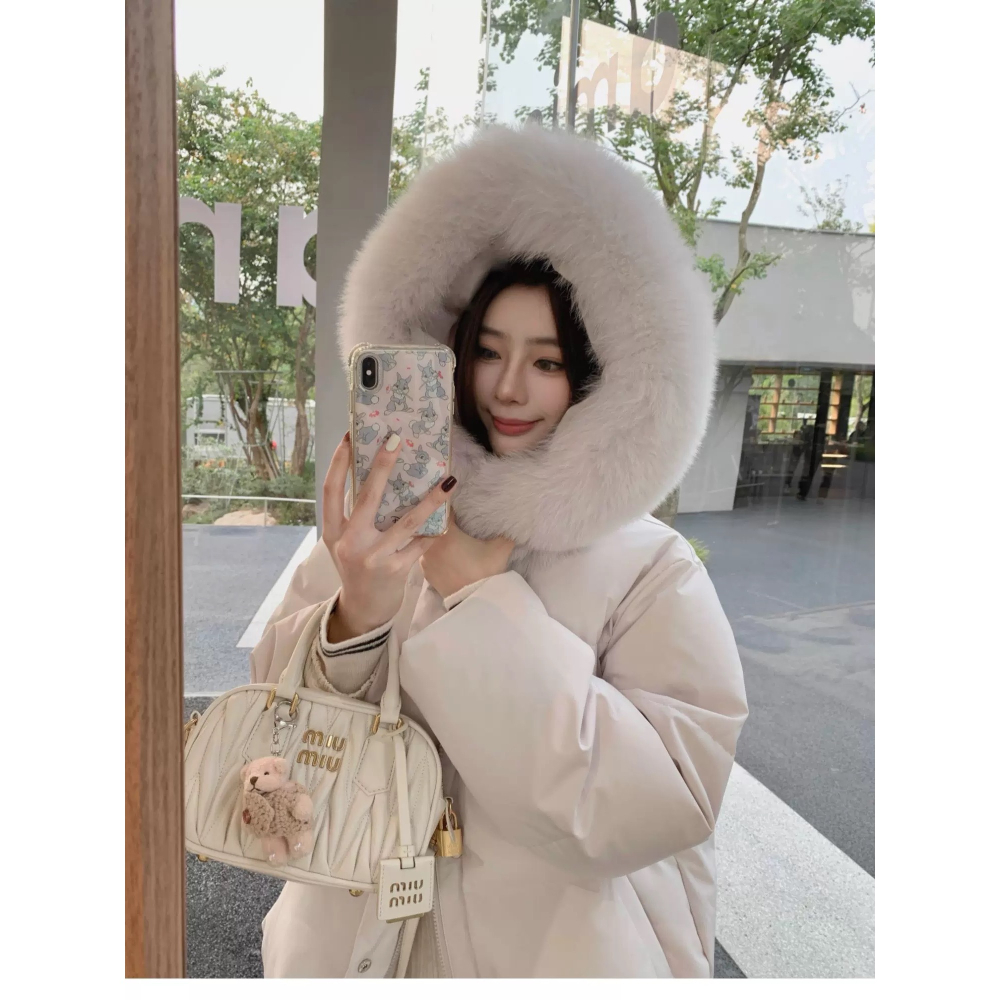 冬季韓版大毛領短款棉服外套-細節圖7