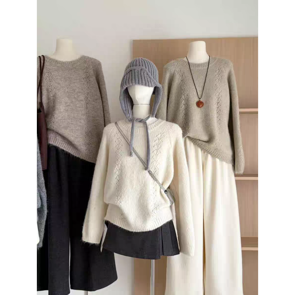 秋冬款韓版軟糯寬鬆毛衣-細節圖2