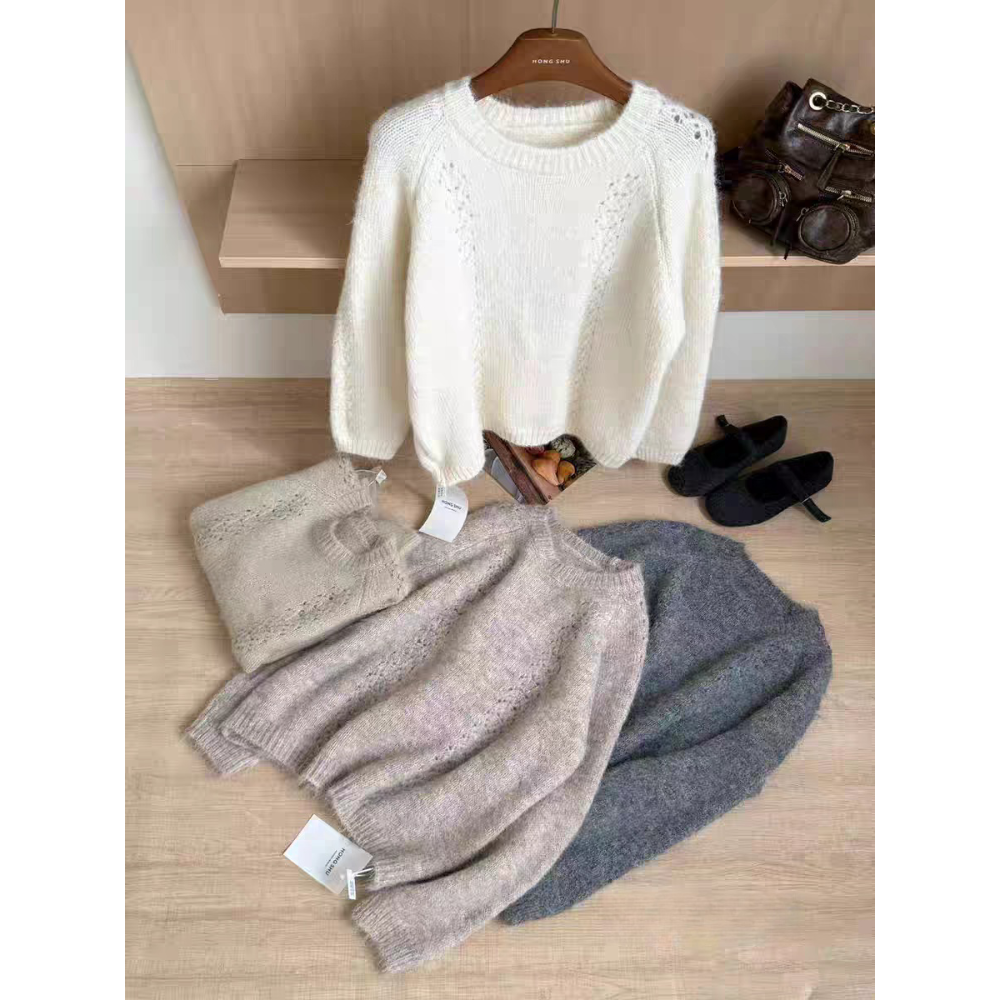 秋冬款韓版軟糯寬鬆毛衣-細節圖8