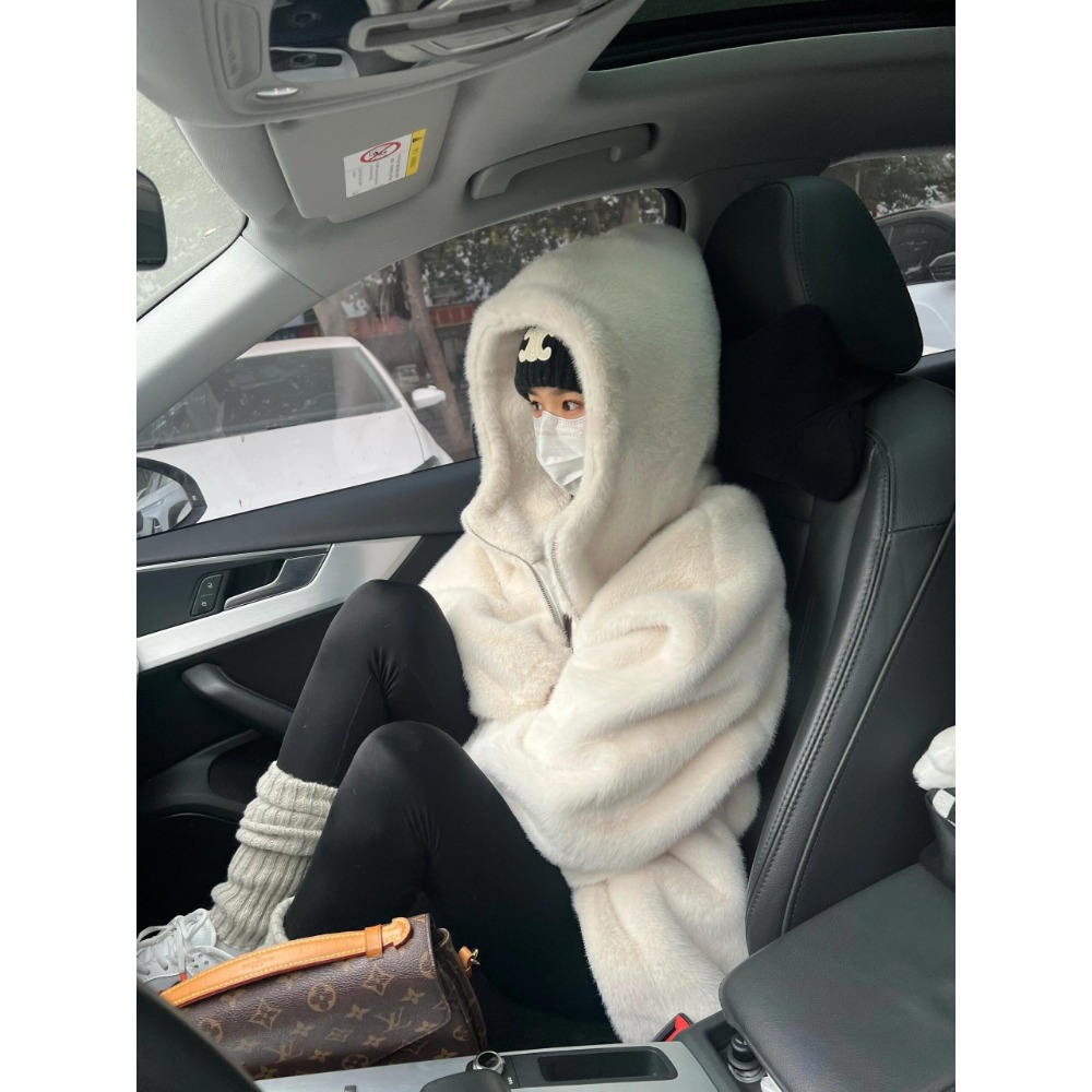 韓版連帽毛絨保暖外套-規格圖11