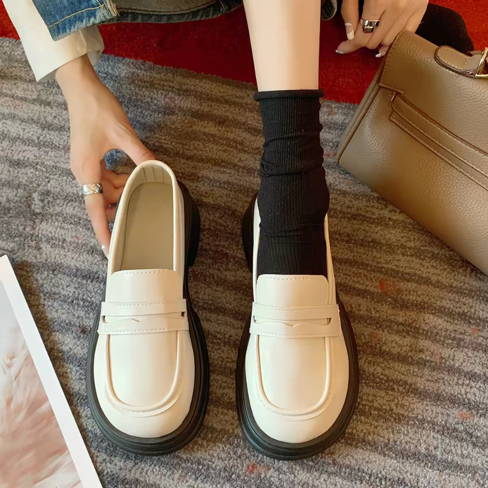 日系英倫風厚底樂福鞋-細節圖4