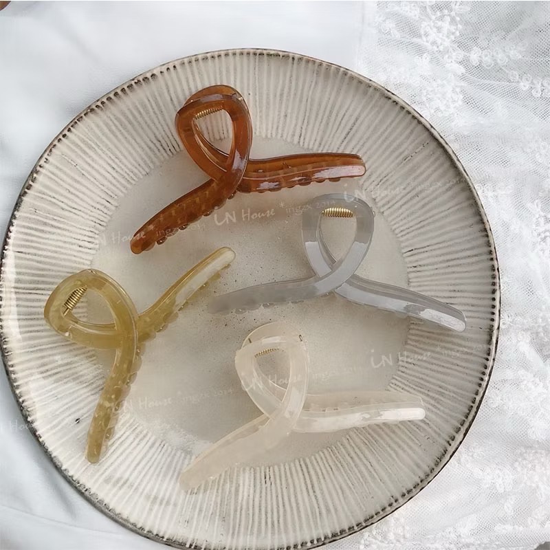 鯊魚夾 抓夾 髮夾 髮飾 韓國髮夾 超大交叉鯊魚夾女後腦勺盤發抓夾髮量多髮夾大號氣質夾子頭飾夏季-細節圖3