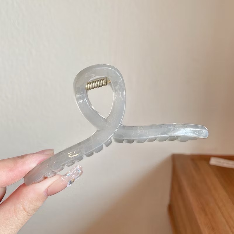 鯊魚夾 抓夾 髮夾 髮飾 韓國髮夾 超大交叉鯊魚夾女後腦勺盤發抓夾髮量多髮夾大號氣質夾子頭飾夏季-細節圖6