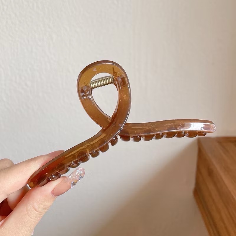 鯊魚夾 抓夾 髮夾 髮飾 韓國髮夾 超大交叉鯊魚夾女後腦勺盤發抓夾髮量多髮夾大號氣質夾子頭飾夏季-細節圖8