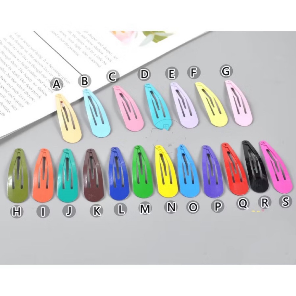 現貨 簡易百搭 素色髮夾 兒童髮夾 髮飾 烤漆水滴夾 瀏海夾 BB夾-細節圖2