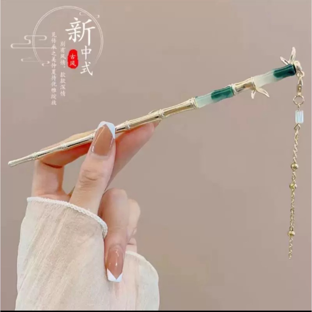 現貨24小時出貨韓國風髮簪 古風高級感簪子 新中式髮釵 簡約現代木簪 盤髮器玉簪女-細節圖4