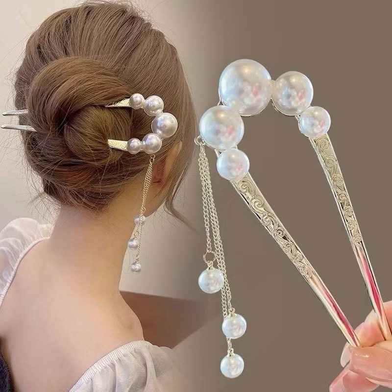 現貨24小時出貨韓國風髮簪 古風高級感簪子 新中式髮釵 簡約現代木簪 盤髮器玉簪女-細節圖8