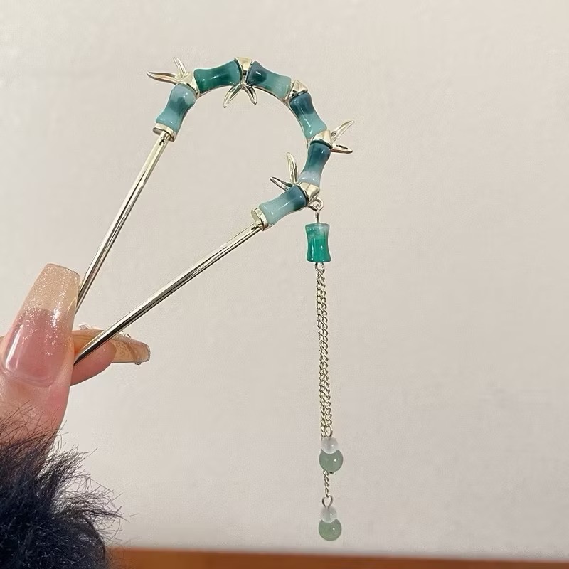 現貨24小時出貨韓國風髮簪 古風高級感簪子 新中式髮釵 簡約現代木簪 盤髮器玉簪女-細節圖11