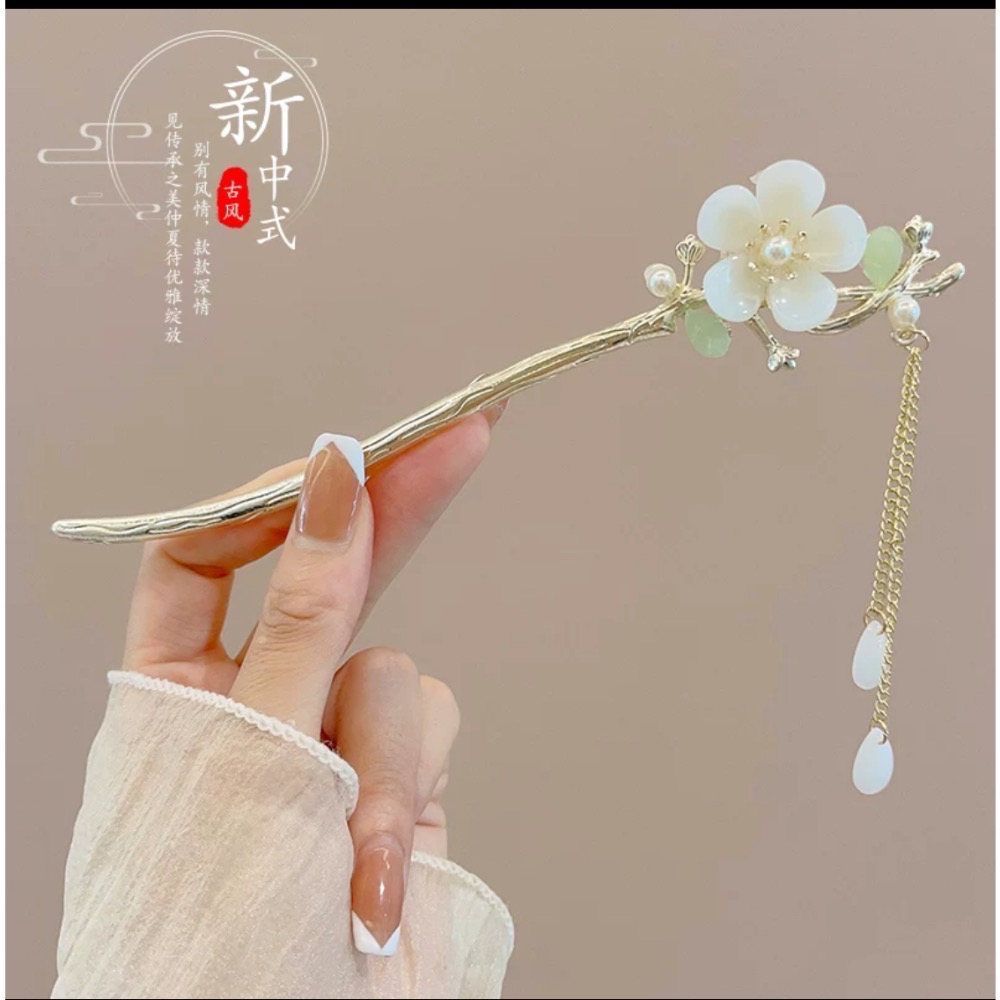 現貨24小時出貨韓國風髮簪 古風高級感簪子 新中式髮釵 簡約現代木簪 盤髮器玉簪女-規格圖11