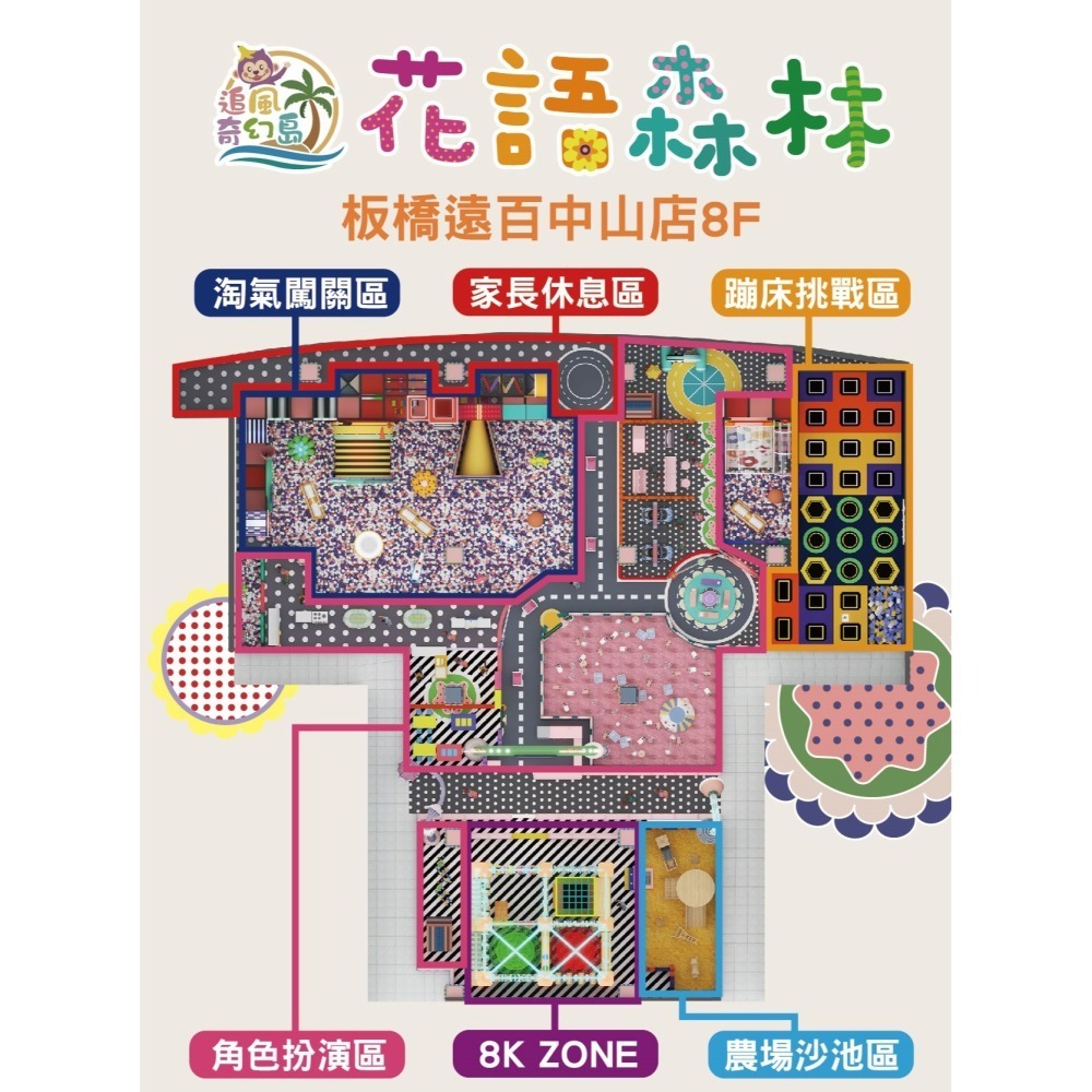 【限時購】板橋小遠百追風奇幻島 花語森林 贈8K ZONE全區通用【2張/組，4張/組】-細節圖2