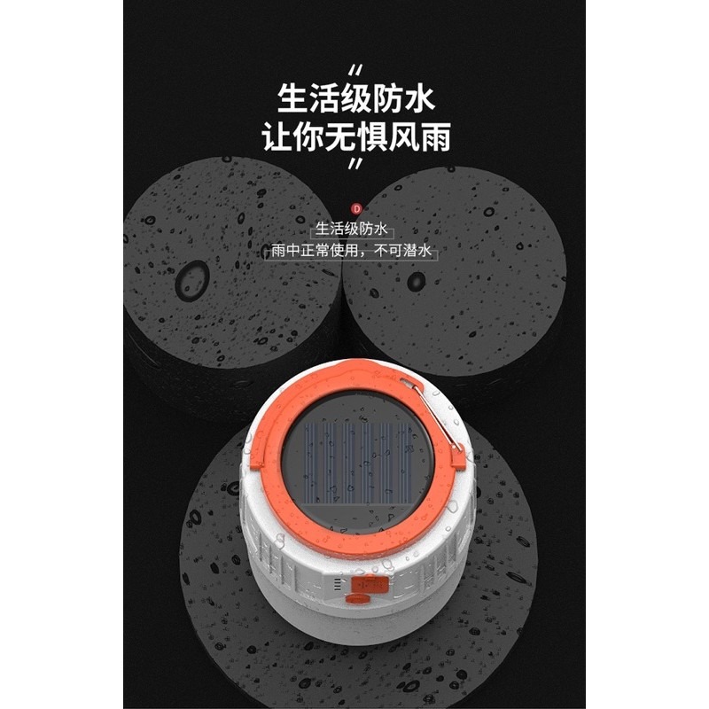 【台灣現貨】戶外照明燈 露營燈 充電LED燈 多功能野營燈 USB充電 led帳篷燈 防水帳篷燈 停電燈 照明燈-細節圖8