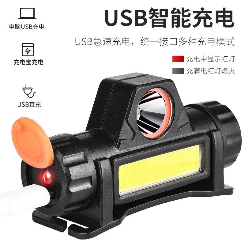 《台灣現貨》2020款 雙光源LED頭燈 USB充電頭燈 強光頭燈 聚焦頭燈 可調光 露營燈廣角工作燈 磁鐵工作燈手電筒-細節圖6