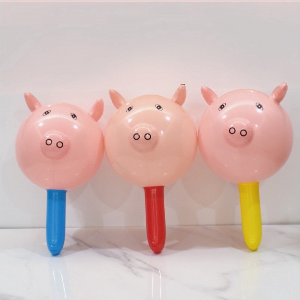 【台灣現貨】小豬仔氣球 粉紅色豬豬氣球 豬頭充氣棒 豬豬 小豬 抖音大叔同款充氣豬頭棒 粉紅豬頭氣球 小紅書抖音爆款-細節圖9
