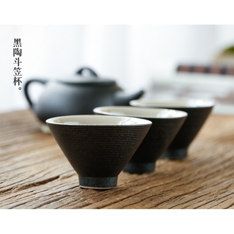 【現貨】時來運轉黑陶石磨茶具組 爸爸節。泡茶。茶葉。茶具。茶組。生日禮物。茶盤。功夫茶。電磁爐。88節-細節圖2