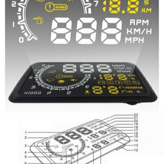 HUD抬頭平視顯示器 汽車安全用品。抬頭顯示器。水溫表-細節圖5