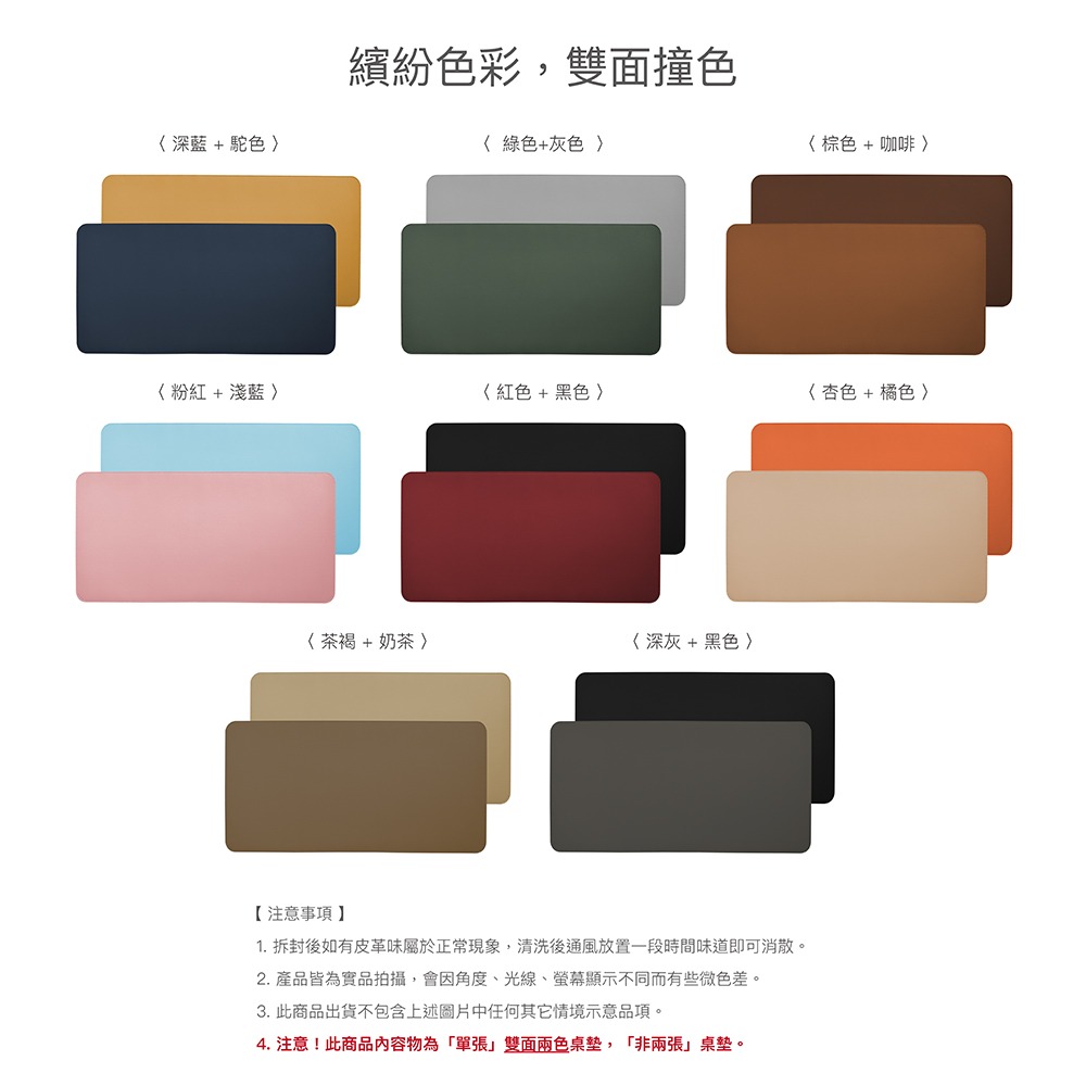 ENABLE【買大送小】雙色皮革桌墊 滑鼠墊｜大尺寸 辦公桌墊/鍵盤滑鼠墊/寫字墊/餐桌墊 精緻皮紋 防水抗油耐磨-細節圖10
