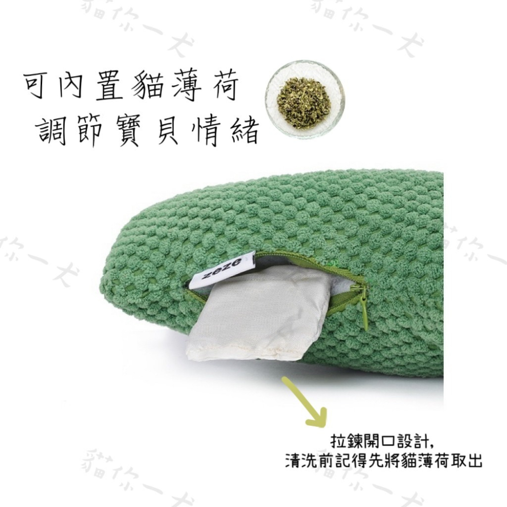 貓你一犬｜zeze 仙人掌貓薄荷抱枕 三色可選 貓玩具 趣味造型 貓抱枕 造型玩具 耐咬耐抓 內含貓薄荷 台灣現貨 快速-細節圖2