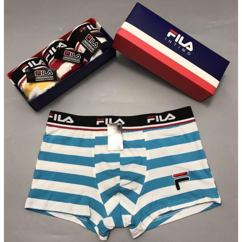 買十送一 熱銷 好穿 FILA 斐樂 條紋款 四角內褲 純棉內褲 男仕內褲 男生內褲 舒適透氣 貼身四角褲-細節圖5