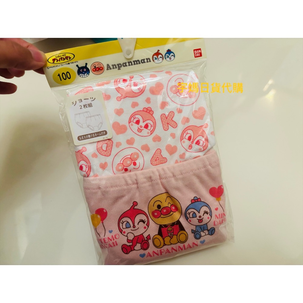 日本麵包超人兒童內褲 深藍色邊 淺藍 粉愛心女寶兩入組-規格圖3
